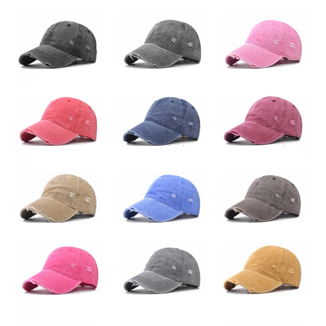Distressed Baseball Cap Dad Hats for Men Women Vintage Washed Cotton soft top Hat Adjustable Low Profile Unisex Style Headwear - 6