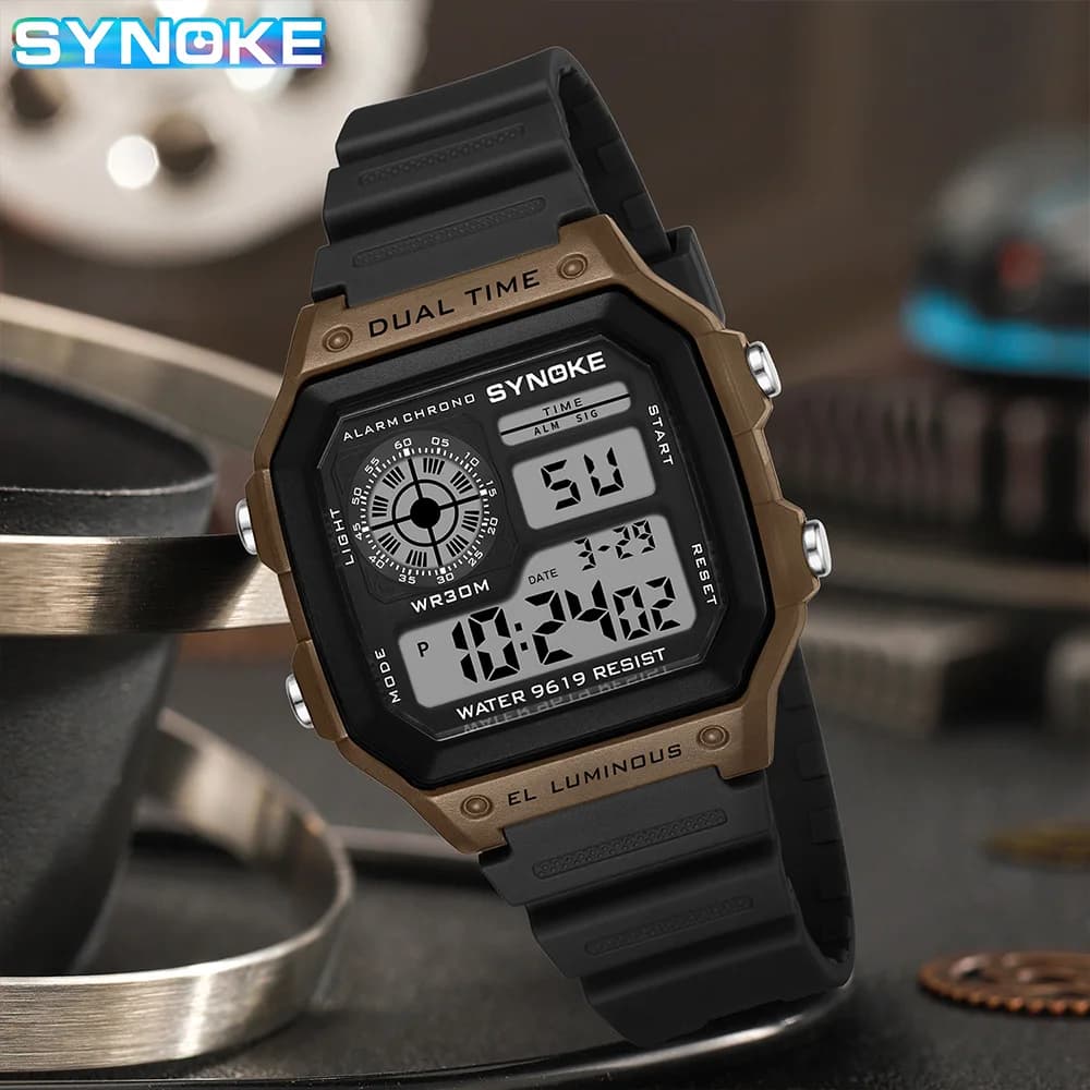 SYNOKE Digital Watches Men Sports Luminous Multifunction Waterproof Chrono Wristwatch Outdoor and Running Student Seven Light - 5