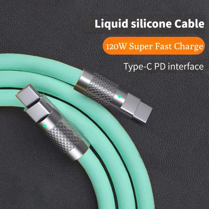 120w 6a Super Fast Charge PD Type C Liquid Silicone Cable Quick Charge 1M 2M Usb Cable Usb C to C Charger Cable - 6