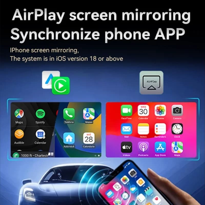 صندوق KEBIDUMEI Q1AS 3-in-1 للسيارة، الذكاء الاصطناعي، من سلكي إلى لاسلكي WiFi Carplay، تشغيل فوري، محول Android Auto، Airplay، MirrorLink، Dongle ذكي - 4