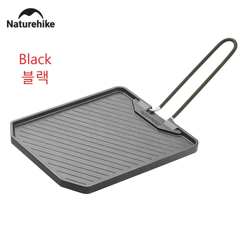 مقلاة تخييم من Naturehike غير لاصقة قابلة للطي نزهة محمولة سهلة التنظيف شواية للشواء في الهواء الطلق لوحة قلي للعشاء