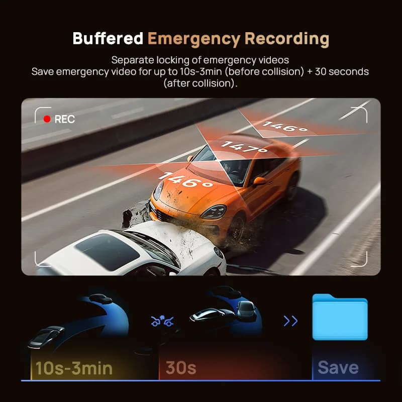 70mai Car DVR 4K T800  3-Channel HDR Car DVR Supercapacitor WiFi 6 Voice Control GPS ADAS Support 4G Wifi 6 Global Version - 3