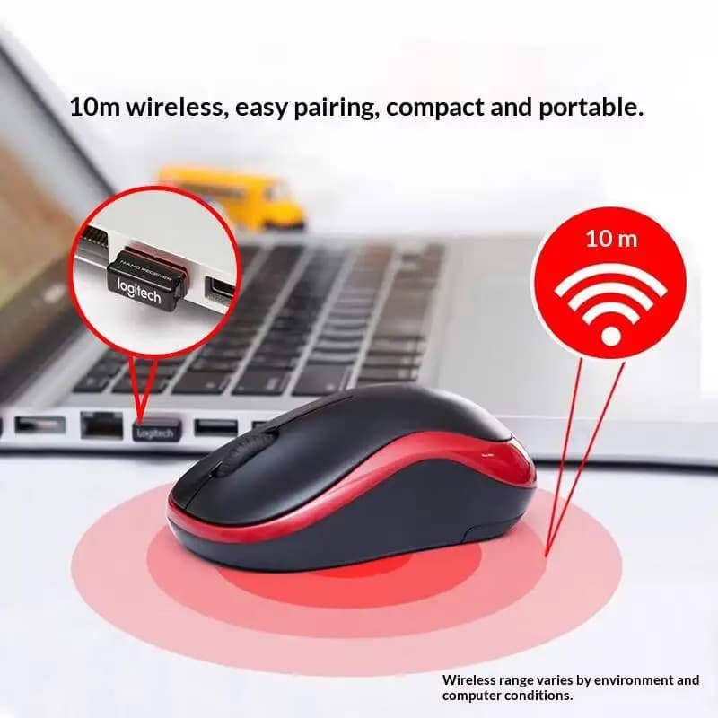 Logitech M185 Handy-Size Mouse 3 Buttons Quiet Scrolling 1 AA Battery 10m Range Home Office Travel Computer Accessory - 4