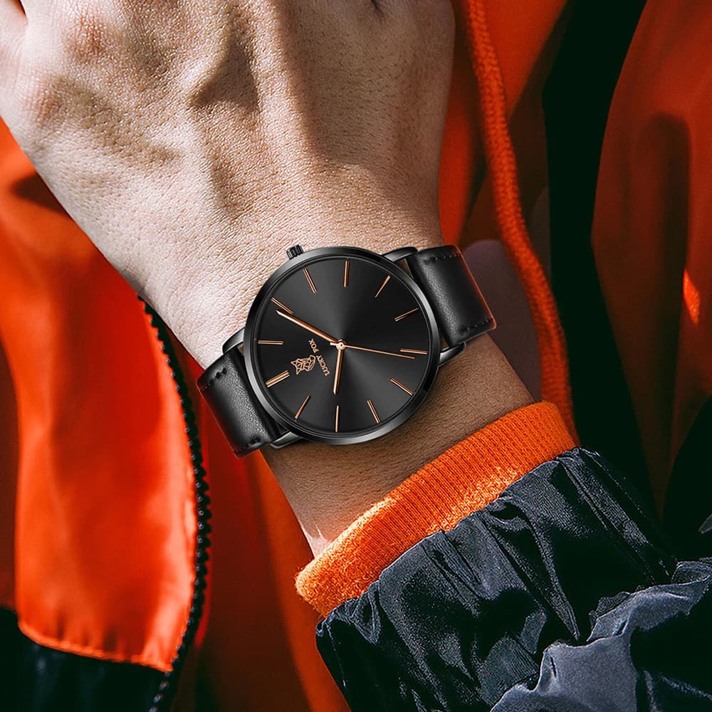 LUCKY FOX Classic Luxury Men Watch Simple Casual Men and Women Round Large Dial Quartz Watch Clock Gifts Men Reloj - 6