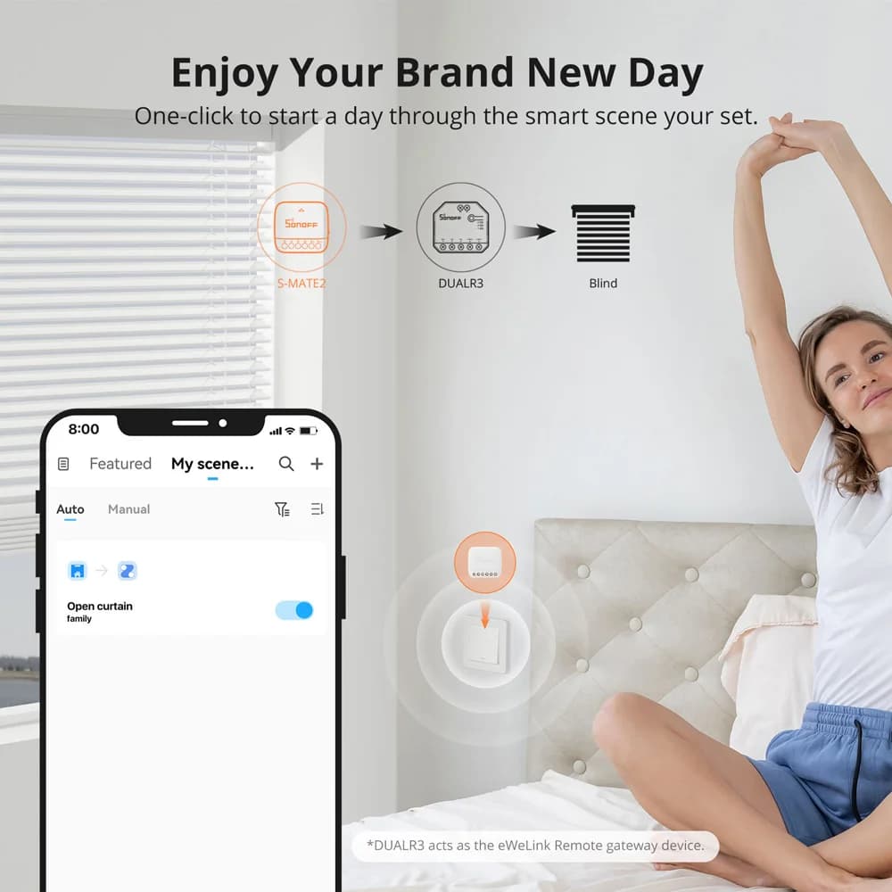 SONOFF S-MATE2 Extreme Switch Mate Local Control Mechanical Switch Support MINI Size Two-Way eWeLink Remote Control via MINIR4 - 3