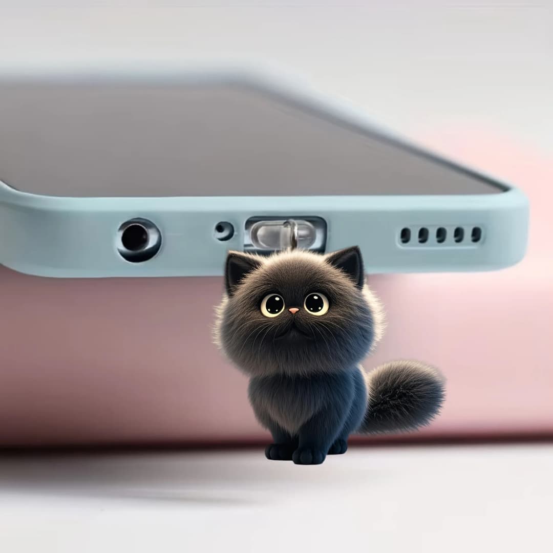 غطاء موصل إكسسوار هاتف مسطح أكريليك لطيف سدادة غبار لإكسسوارات الهاتف المحمول - 2