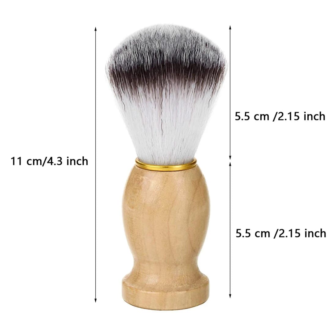 مجموعة حلاقة للرجال بمقبض خشبي، فرشاة حلاقة ناعمة، حامل من الفولاذ المقاوم للصدأ ووعاء حلاقة من مادة ABS - 3
