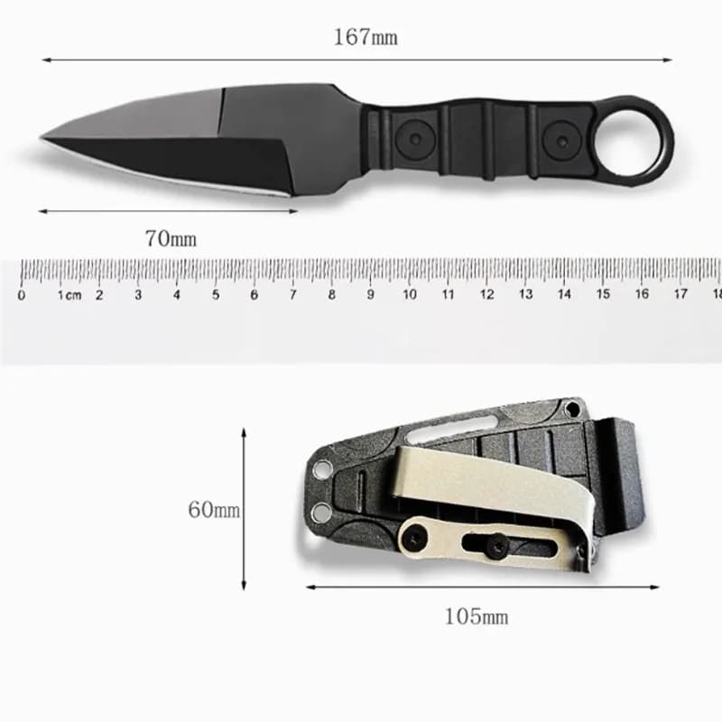 Professional Outdoor Survival Knife, EDC Fixed Blade with Sheath - High Hardness D2 Steel for Camping, Hunting & Self-Defense - 6