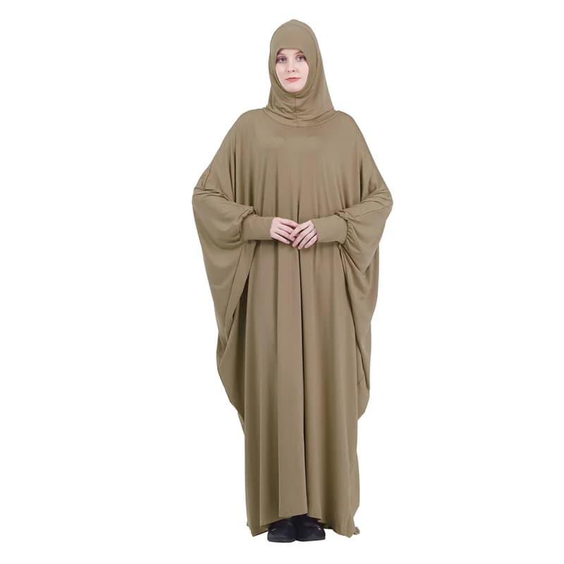 Eid Muslim Women Abaya Dress Full Cover Prayer Garment Hijab Long Khimar Kaftan Robe Overhead Arab Middle East Maxi Gown Islamic - 6