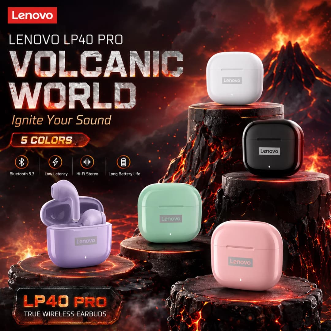 NEW Lenovo LP40 Pro TWS Bluetooth 5.3 Quick Connect Earphones  Ergonomic  Design  Headphones Powerful Transmission Speed Headset - 5