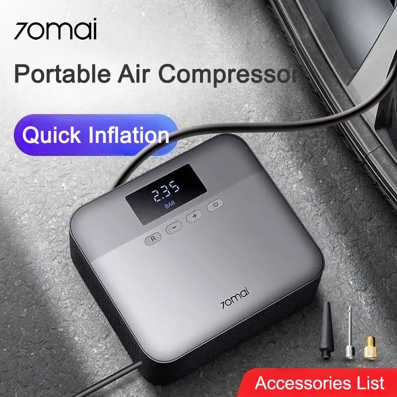 مضخة هواء محمولة 70mai، منفاخ إطارات للسيارات، 12V DC، مضخة إطارات مع ضغط مسبق الدراجات النارية والهوائية