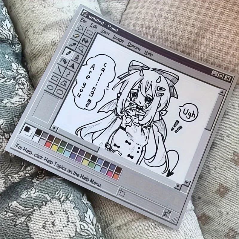 ملاحظات لاصقة لرسم الكمبيوتر العتيق، 50 ورقة، مثالية للفنانين والاستخدام المكتبي، ملاحظات لاصقة متينة للمكتب - 2