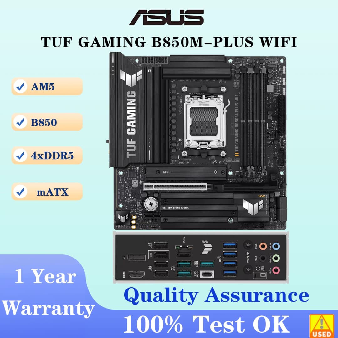 ASUS TUF GAMING B850M-PLUS WIFI Motherboard Socket AM5 CPU DDR5 8000+MT/s(OC) Memory Chipset B850 mATX Mainboard