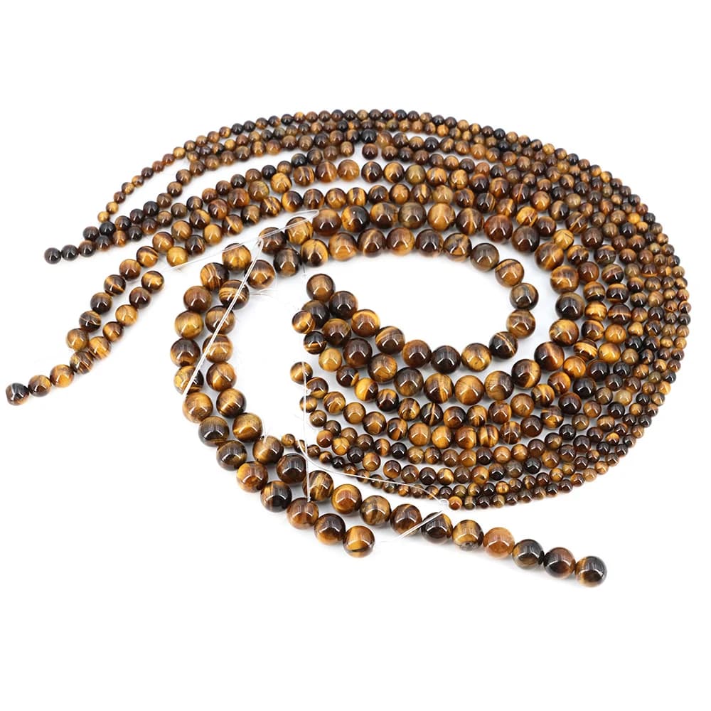 2mm/3mm/4mm/6mm/8mm/10/12mm Real Natural Tiger Eye Stone Beads for Jewelry Making Brown Smooth Beaded Armbandjes Gem Accessories - 5