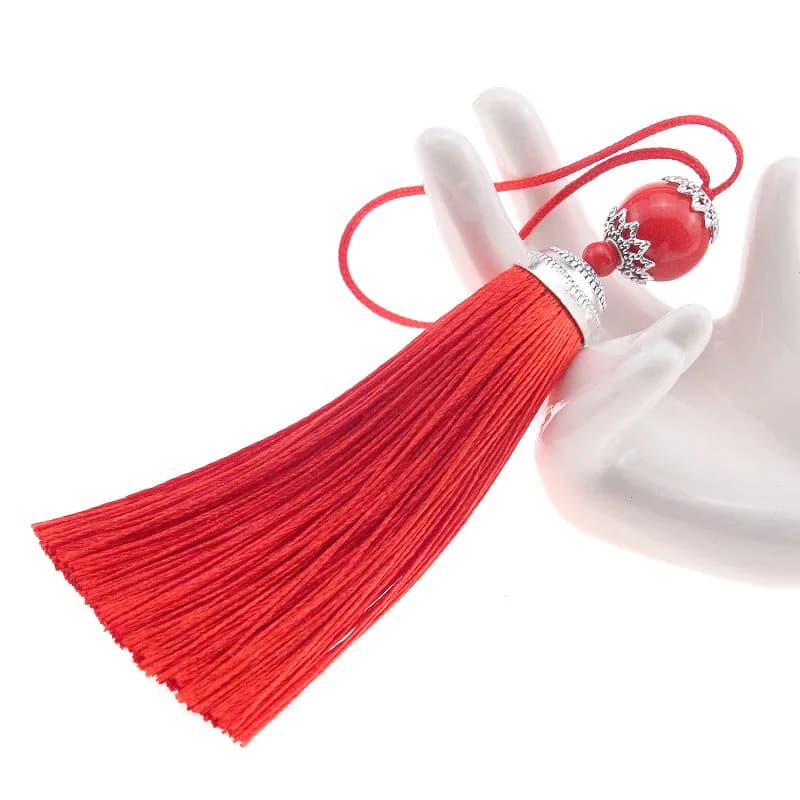 2Pcs Silk Tassel Fringe Brush Hanging Rope Beads Tassel Fringe Trim Pendant 9.8cm For Curtains Embellish Jewelry DIY Home Decor - 6