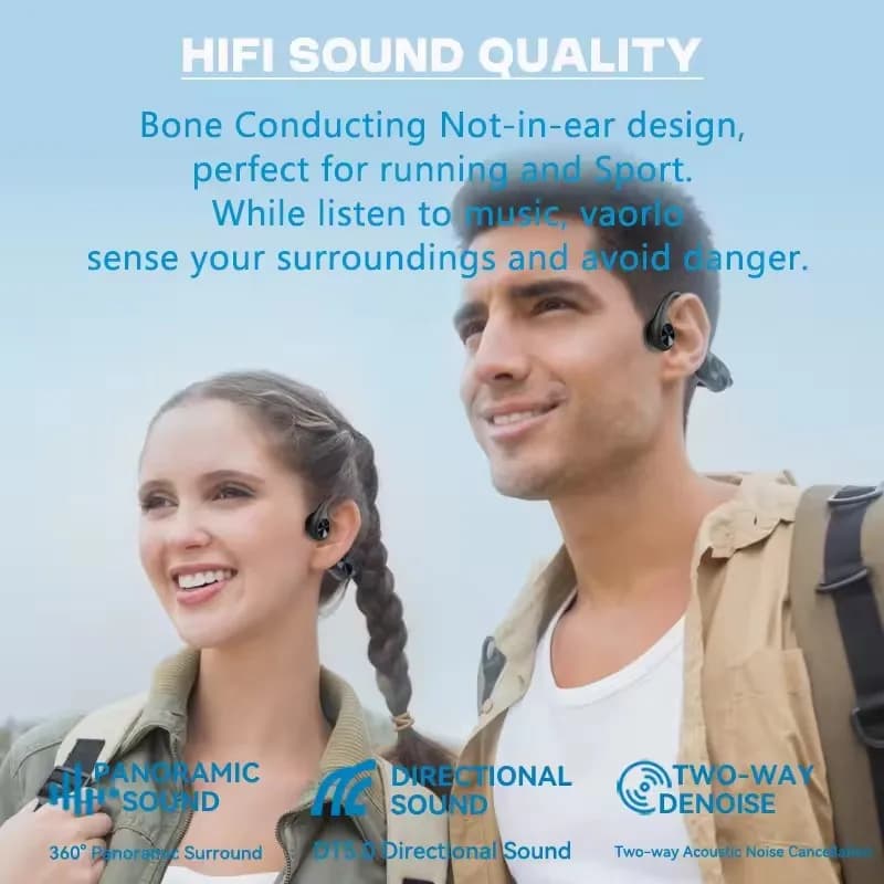 LonMao B33 Bone Conduction Earphones Bluetooth 5.4 Wireless Headphones Sports Headset HD Clear Mic for Workout Running Driving - 6