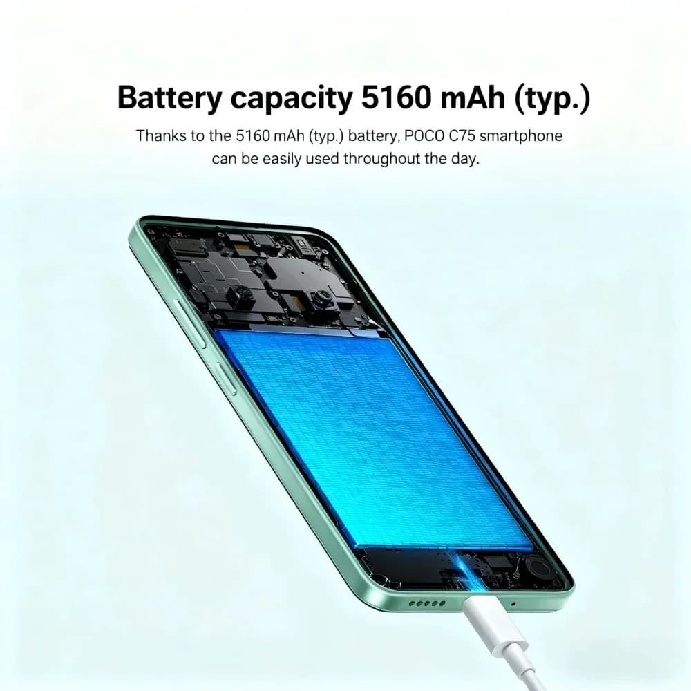 POCO C75 Smartphone 6.88 120Hz Display 50MP AI Camera 5160mAh Battery MediaTek Helio G81 Ultra Mobile Phones Smartphone - 5