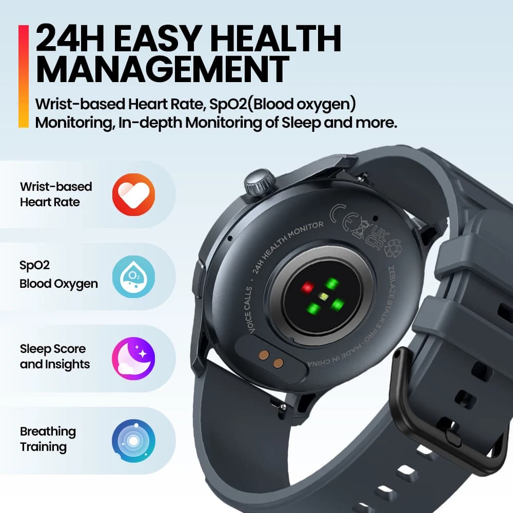 [2024 World Premiere] Zeblaze Btalk 3 Pro Smart Watch AMOLED Display Hi-Fi Bluetooth Phone Calls Health and Fitness Tracking - 3