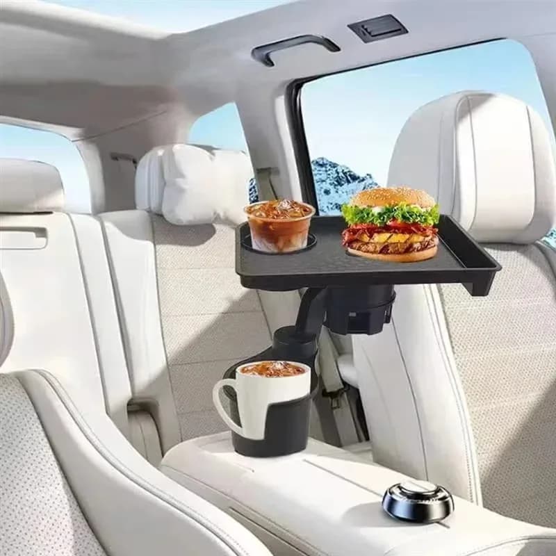 High Quality Universal Car Cup Holder Tray - 360 °   Rotating Adjustable Dual Cup Organizer - 2