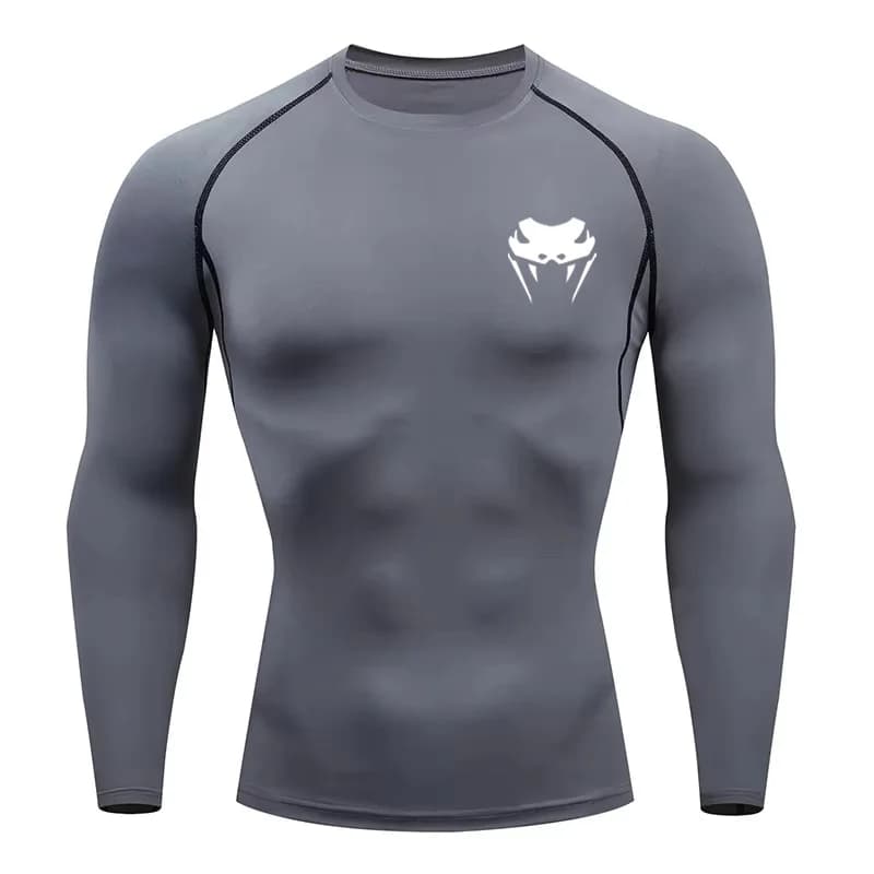 Men Compression Shirt Short Long Sleeve Quick Dry | All Season Workout Top for Gym Running Fitness UV Protection - 6