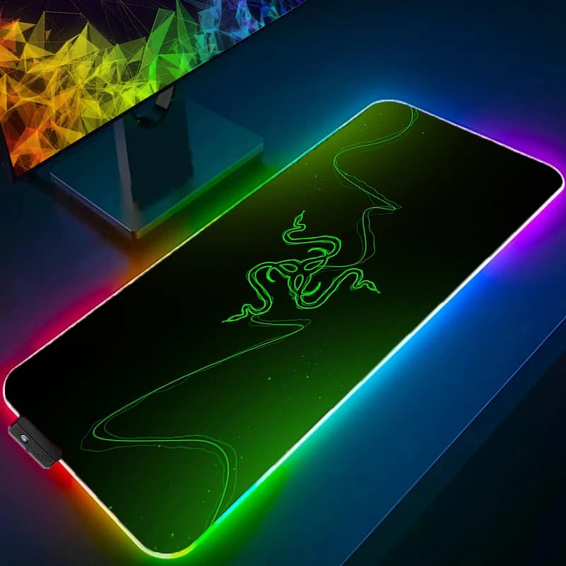 لوحة ماوس Razer RGB LED، إكسسوارات كمبيوتر، لوحة مطاطية ممتدة، عالية الدقة، مقاومة للانزلاق، حصيرة مكتب، لوحة مفاتيح كمبيوتر محمول، كبيرة للألعاب - 3