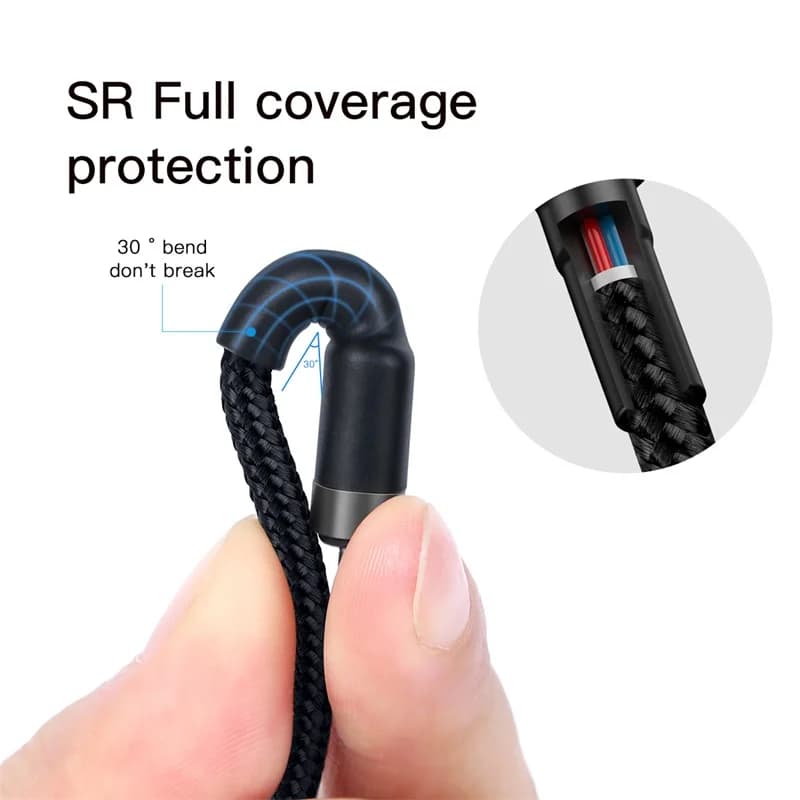 كابل من Baseus بقوة 100 واط من USB C إلى USB Type C لهاتف آيفون 15 بلس وPro Max، كابل شحن سريع من USB-C إلى Type-c لجهاز ماك بوك برو - 5