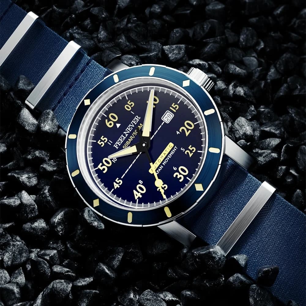 ساعة LIGE رجالي بتصميم ياقوت جديد، علامة FeelNever الفاخرة، ساعة 8215 احترافية 50 بار، ساعات ميكانيكية أوتوماتيكية رياضية خارجية للرجال - 2