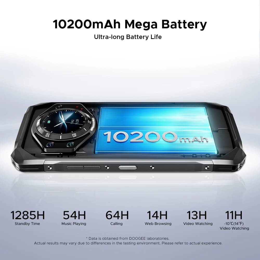 DOOGEE S119 Rugged Phone 6.72" FHD+ IPS Screen 8GB RAM 512GB ROM 100MP AI Main Camera 10200mAh Battery 33W Android 14 NFC - 4
