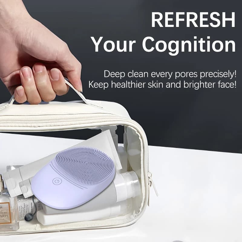 Soft silicone electric facial cleanser, cleansing brush, sonic vibration cleansing brush, deep cleaning - 5