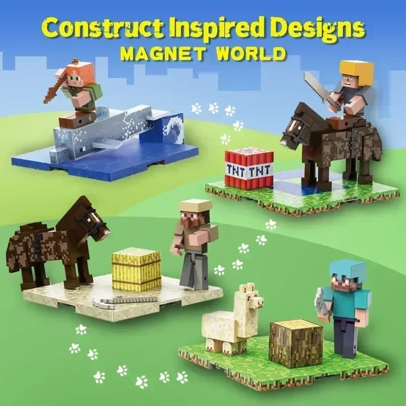 ألعاب بناء مغناطيسية، لوح أساسي مغناطيسي، مجموعة طوب مغناطيسي، مناسبة للأطفال فوق 6 سنوات، ألعاب بناء إبداعية