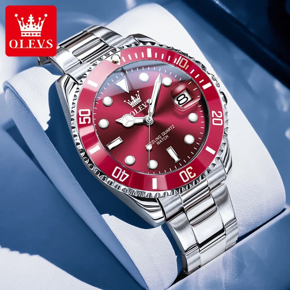OLEVS Luxury Sport Man Watch Military Waterproof Luminous Date Week Men Watch Stainless Steel Quartz Men's Watches Male Clock - 3