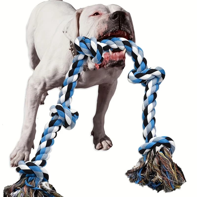 1pc Heavy-Duty Dog Rope Toy with Teeth Cleaning & Chewing - Extra Long Rope -Durable Chew Toy for Teeth Cleaning dog accessories - 6
