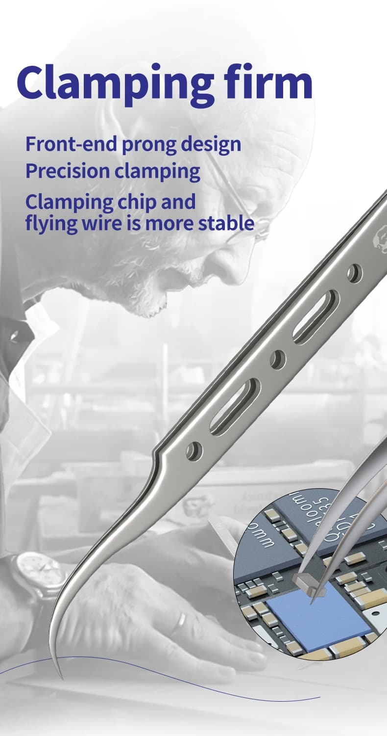 【ميكانيكي】G11 G15New ملاقط مضادة للمغناطيسية عالية الصلابة لإصلاح الهاتف المحمول سلك الذبابة اللوحة الأم BGA لقط أداة دقيقة - 4