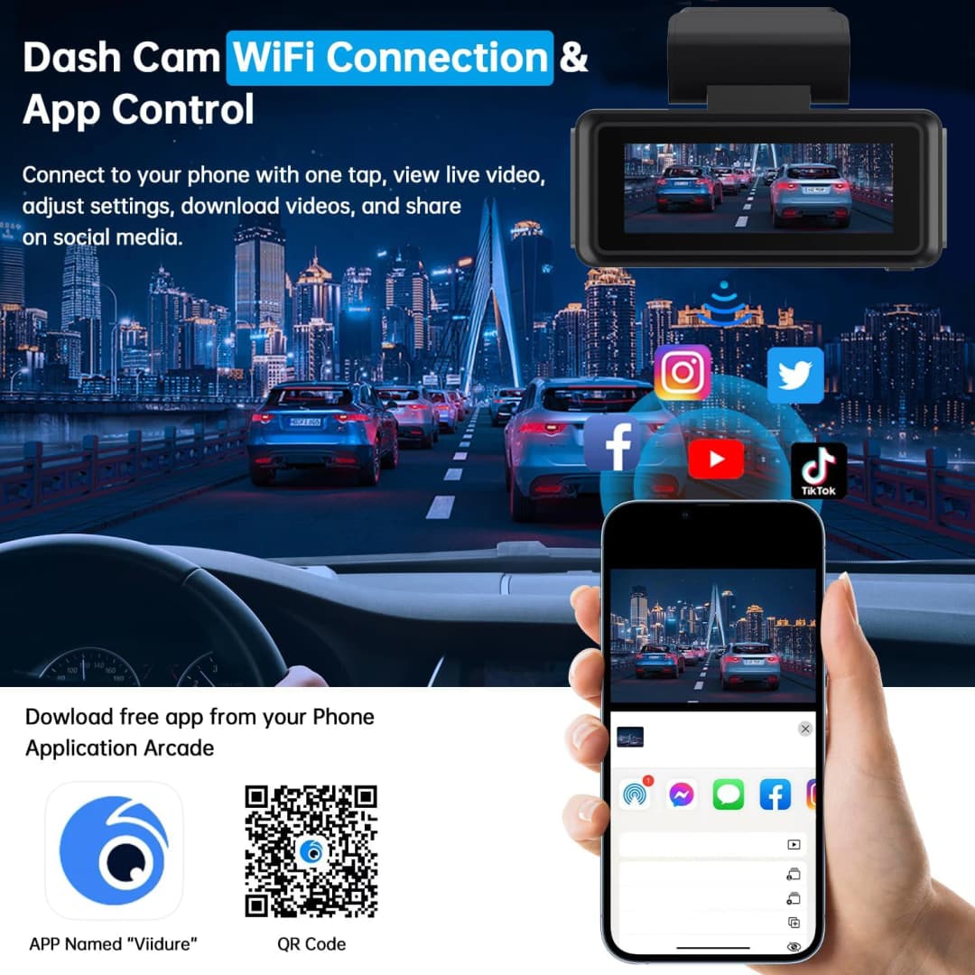 كاميرا سيارة DVR 4K 5G WIFI GPS مصغرة كاميرا لوحة قيادة أمامية وخلفية عدسة مزدوجة صندوق أسود مسجل فيديو قيادة رؤية ليلية - 5