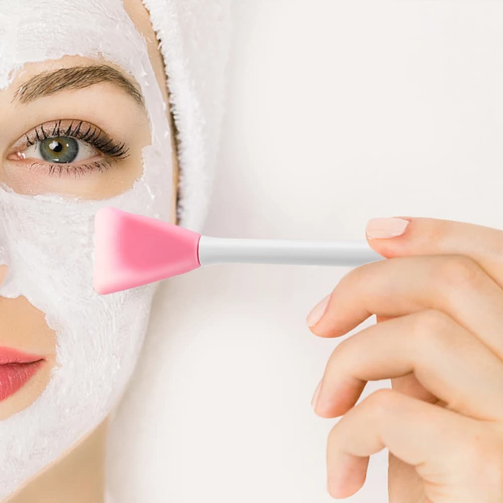 Double Head Facial Mask Brush Silicone Applicator Spoon Spatula Stirring Stick Women Skin Face Cleansing Care Home Makeup Tools - 2