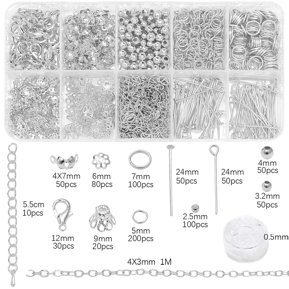 1 مجموعة/حقيبة صنع المجوهرات كاتب كيت أقراط قلادة النتائج DIY الخرز مجوهرات اكسسوارات مناسبة للبالغين والمبتدئين - 5