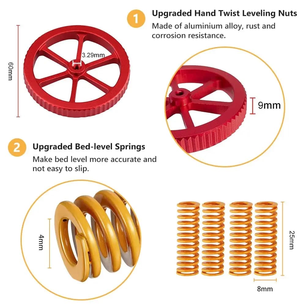ترقية نوابض Ender 3 Pro الرسمية من Creality، نوابض سرير الطابعة ثلاثية الأبعاد، نوابض تسوية السرير متوافقة مع سلسلة Ender 3 - 2