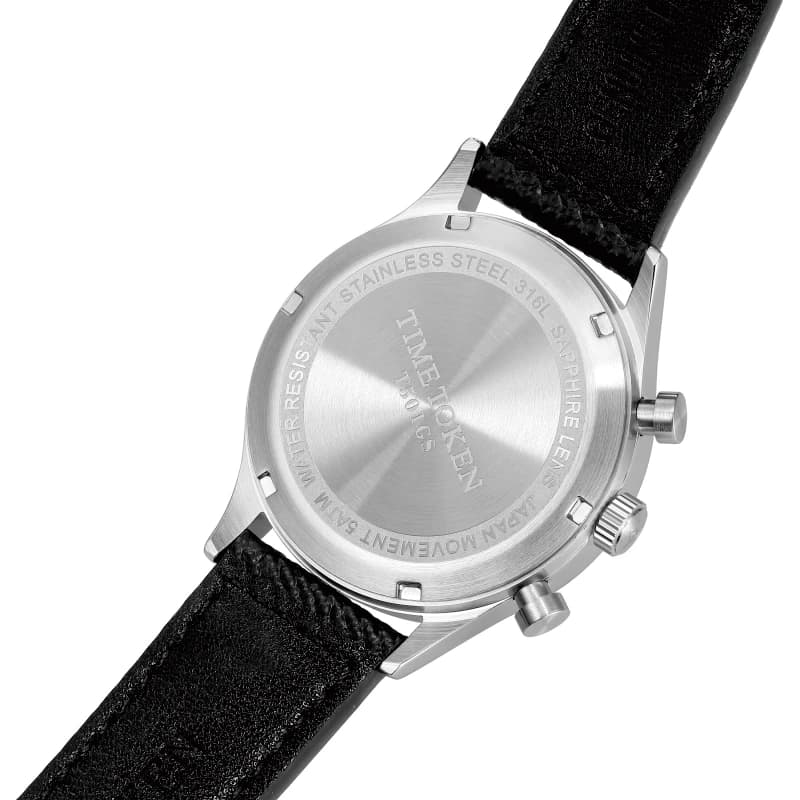 ساعة TIMETOKEN الجديدة T501GS للرجال، حركة Japan Miyota OS21، ميناء بطيخ، مقاومة للماء، كرونوغراف، تقويم، تصميم قبة ياقوت - 6