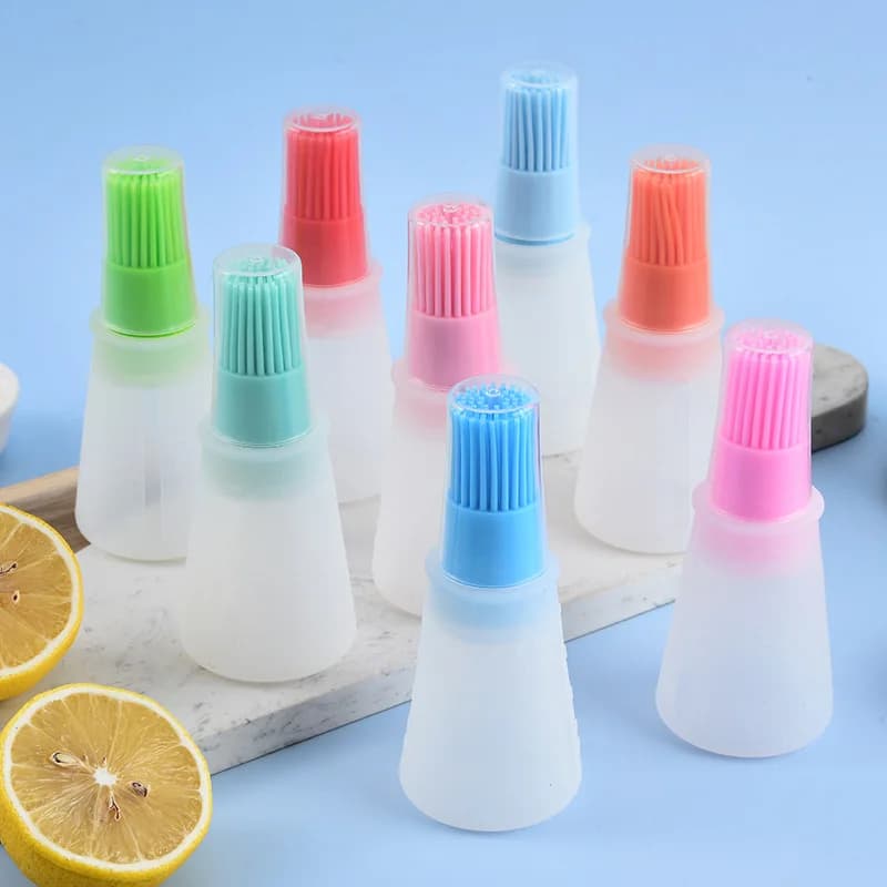 1PC Silicone Oil Bottle Brush Oil Dispenser Bottle With Barbecue Brush Portable Outdoor BBQ Accessories Kitchen Baking Gadgets - 3