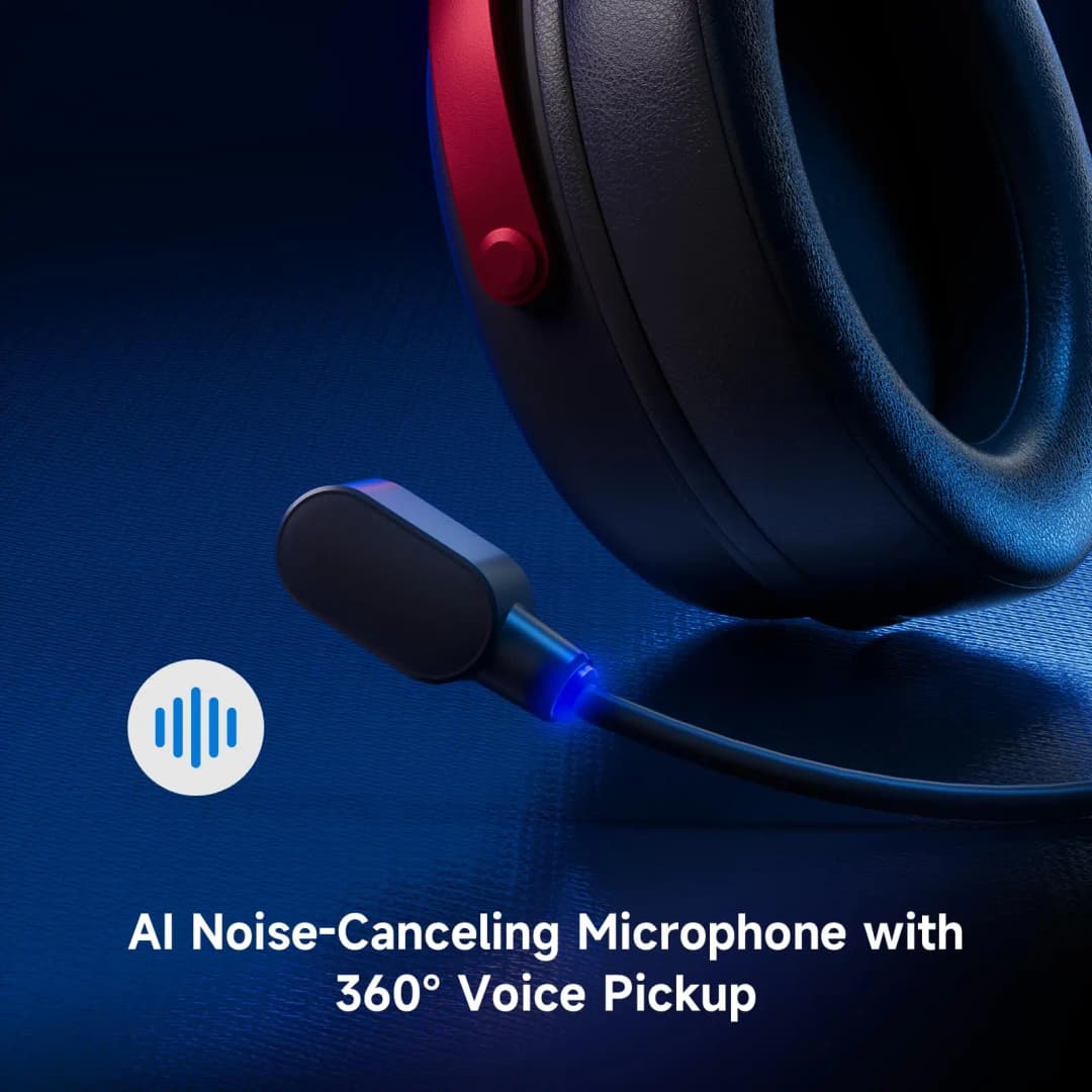 سماعات رأس للألعاب الرياضية الإلكترونية من MCHOSE V9 PRO، سماعات رأس مخصصة مع ميكروفون لاسلكي لتقليل الضوضاء بثلاثة أوضاع - 5