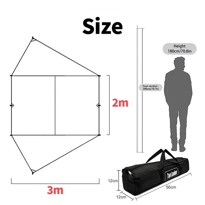 مظلة جانبية لسيارات SUV، قماش مقاوم للماء والأشعة فوق البنفسجية، خيمة تخييم محمولة مع شفط كأس للحماية من الشمس - 6