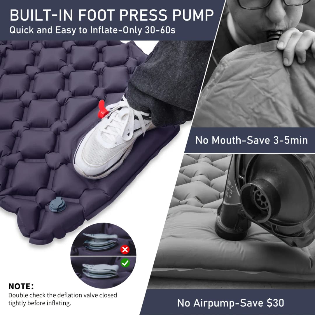 PACOONE Camping Press-type Inflatable Mattress Moisture Waterproof Outdoor Sleeping Pad Bed Beach Air Mat Tent Travel Cushion - 3
