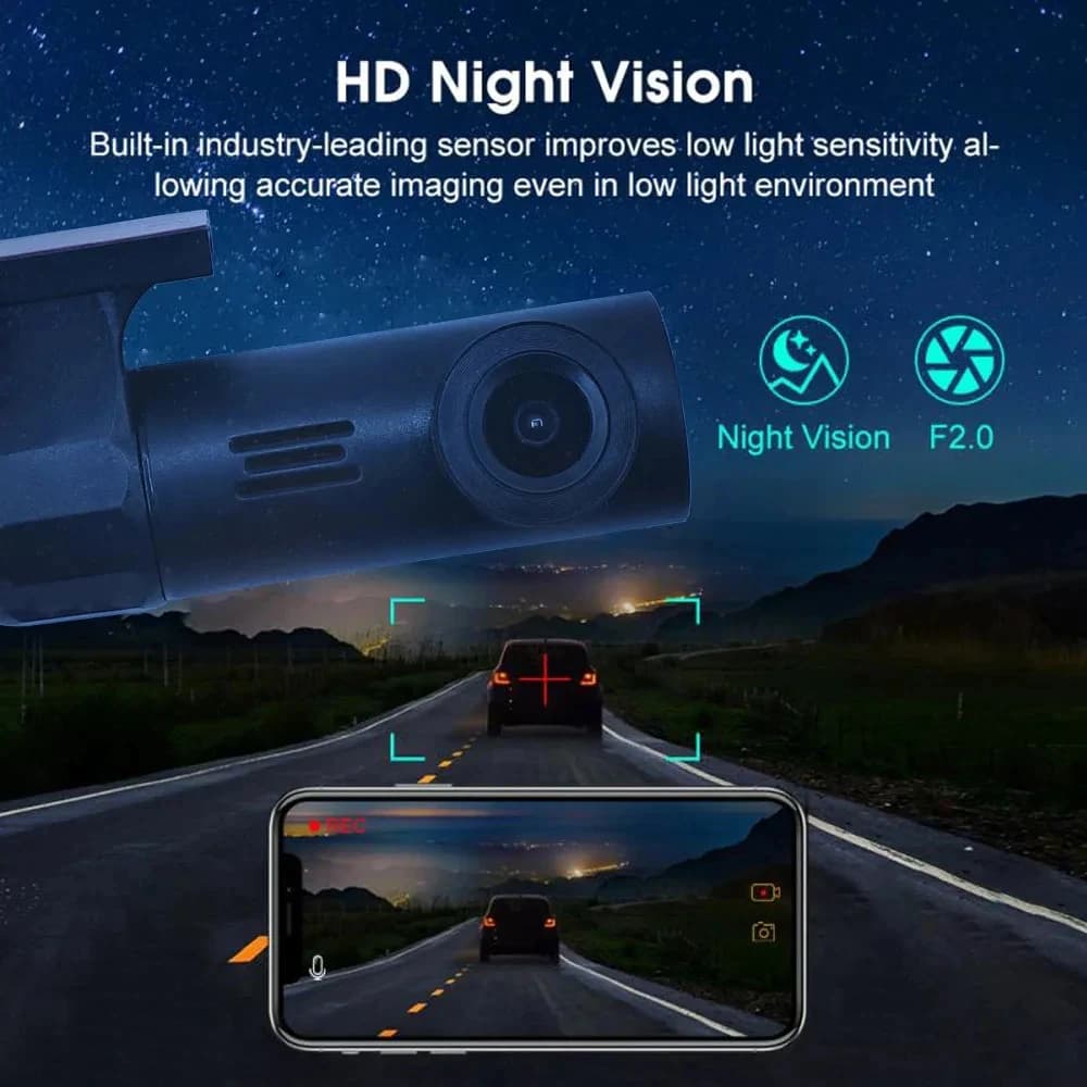 1080P Wifi USB MINI smart car connected to power DVR Dash camera night vision video recorder - 3