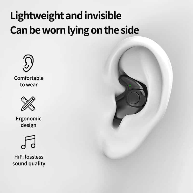 Waterproof Wireless Bluetooth 5.3 Headsets Mini headset Painless Call Noise Cancelling Thin Headphones Fit for Sleeping/Sports - 3