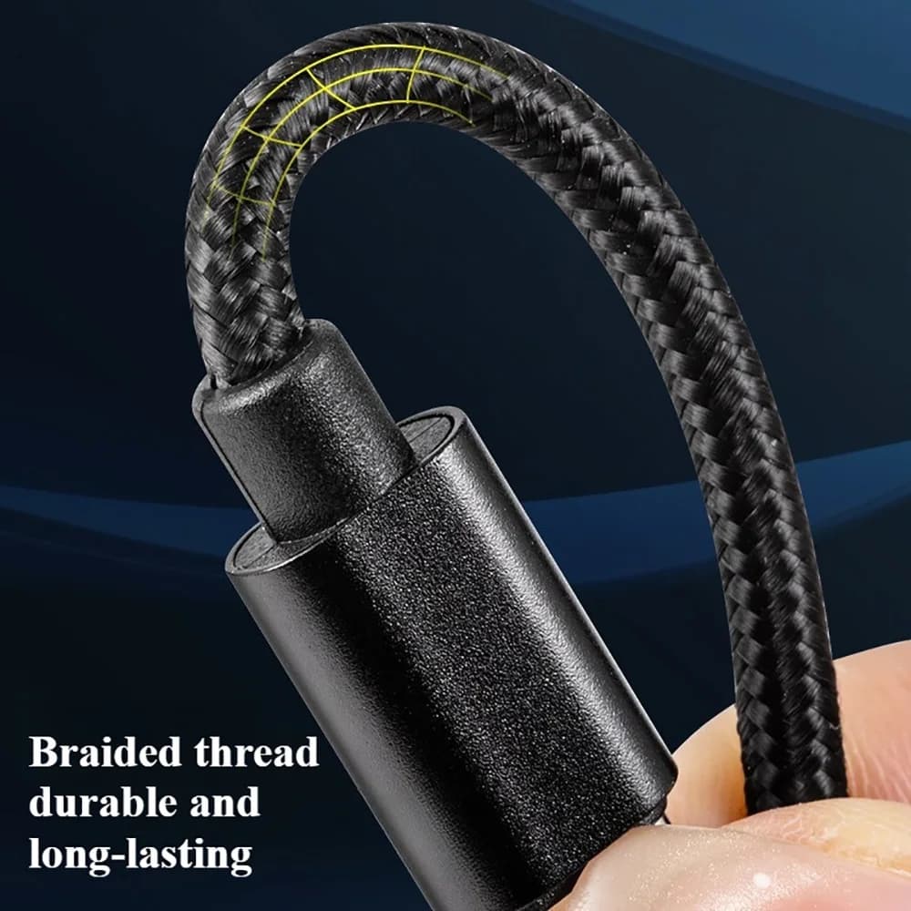 66W Nylon Braided USB C to C Cable Fast Charging 1m 2m 3m for iPhone 15 16 17 Pro Max Samsung S24 Xiaomi OPPO Phone Charger Cord - 3