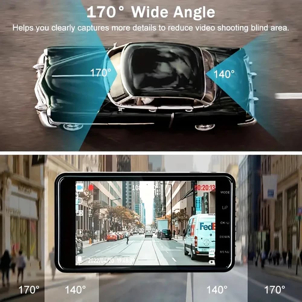 Touch Screen Dual-Lens Car DVR 4-inch 1080P Dash Cam for Cars Video Recorder Optional Rear View Camera 24H Parking Monitor - 5