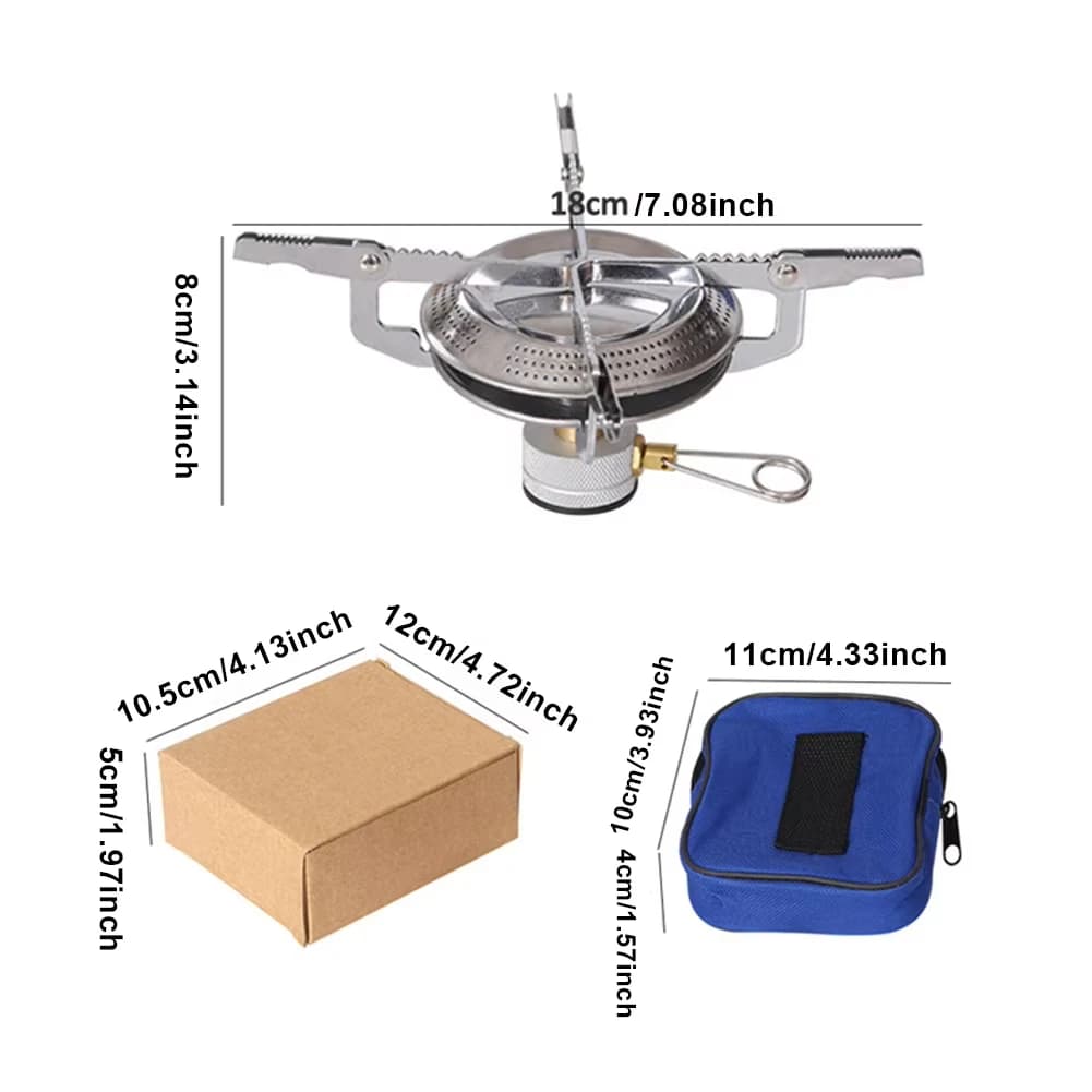 1PCS Outdoor Camping Gas Stove Mini Gas Burner with Storage Bag Portable Cooking Stove Adjustable for Hiking Climbing Fishing - 2