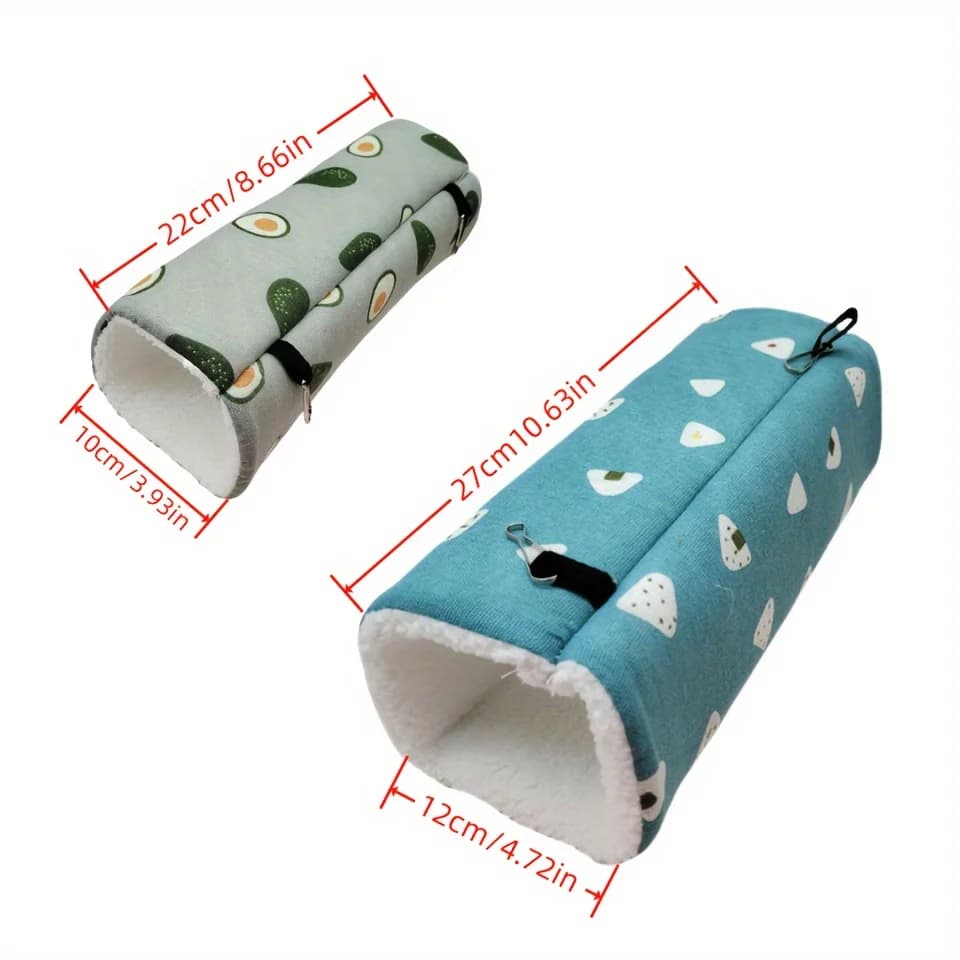 Random Color 1pc Small Pet Tunnel Honey Bag Gliding Mink Sprig Rat Guinea Pig Super Soft Plush Tunnel Nest Hamster Warm Tunnel - 6