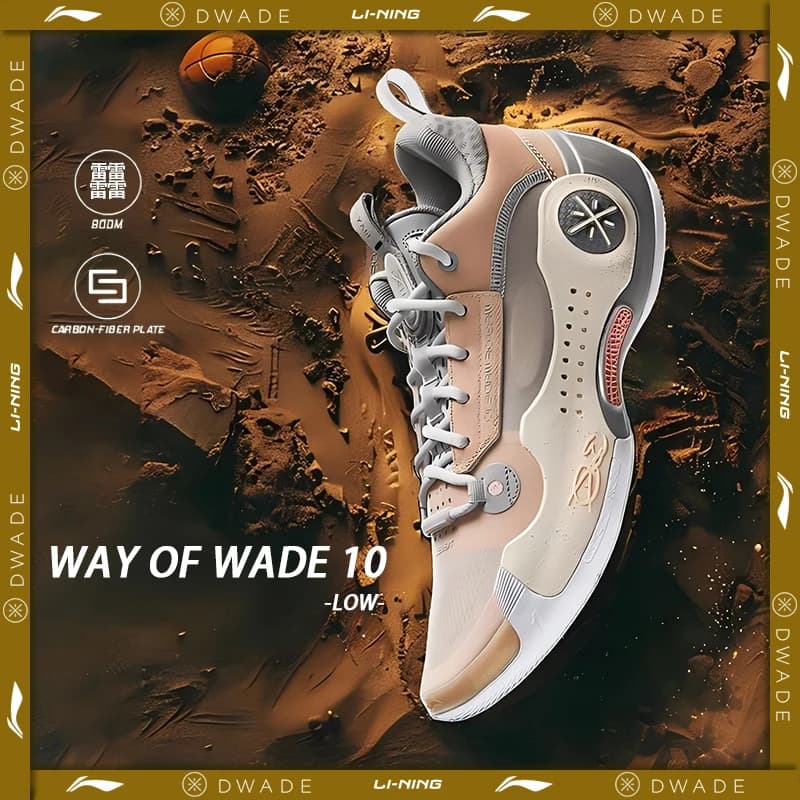 أحذية كرة سلة احترافية للرجال من لي نينغ WAY OF WADE 10 LOW مع لوحة كربون ودعم وسادة LiNing WOW 10 سنيكرز ABAS083