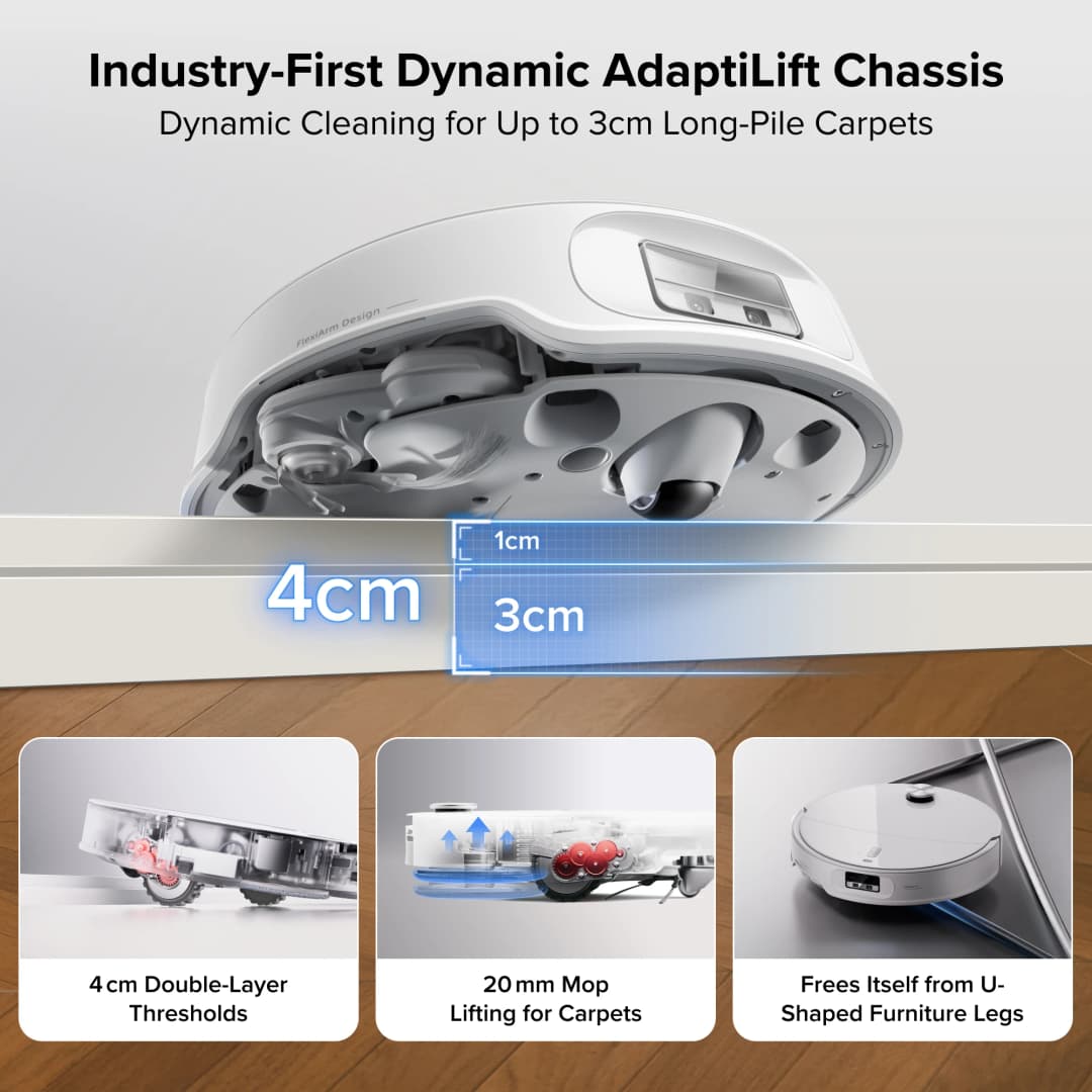 roborock Qrevo Curv 2 Pro Robot Vacuum and Mop 25000Pa Suction 3.14’’ Ultra Slim Dual Anti-Tangle System AI - 3